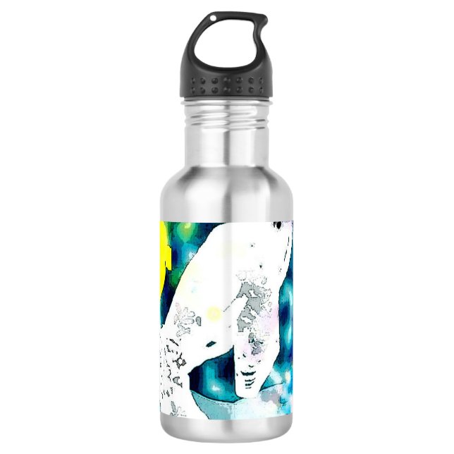 Weißwal-Walblau Trinkflasche (Vorderseite)