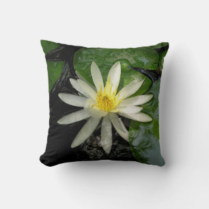 Weißwasserlily-Fotografie Kissen