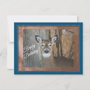 Weißwedelhirsch Alles Gute zum Geburtstag Postkarte