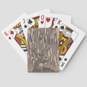 Weißwedelhirsch-Boden-Land Camouflage Jagdforst Spielkarten