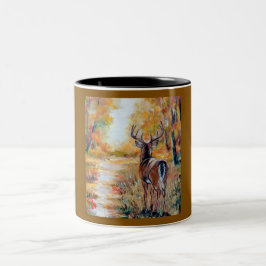 Weißwedelhirsch-Herbstbecher und -Tassen Zweifarbige Tasse