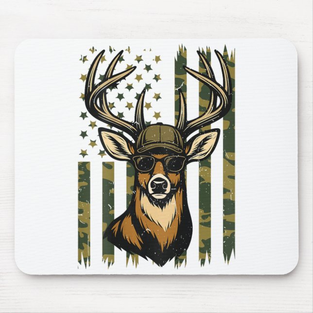 Weißwedelhirsch Jugend Jungen Hirschjagd Camo Amer Mousepad (Vorne)