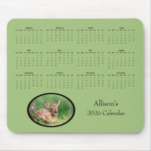 Weißwedelhirsch-Kalb 2026 Jahreskalender Mousepad