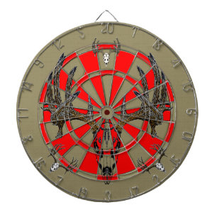 Weißwedelhirsch-Schädel vintage 2 Dartscheibe