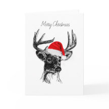 Weißwedelhirsch-Weihnachtskarte