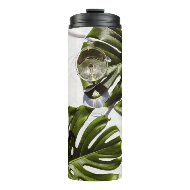 Weißwein auf Gläsern Thermosbecher (Vorderseite)