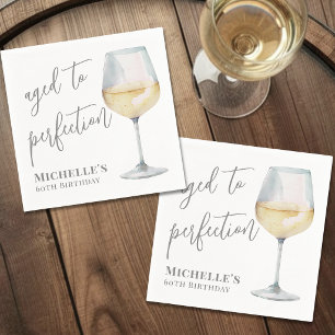 Weißwein-Geburtstag 'Zum perfekten Alter' Serviette