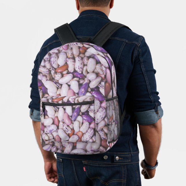 Weißweiße und lila coole Bohnen Bedruckter Rucksack (Insitu (Modell))
