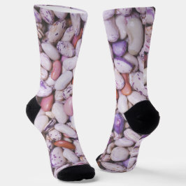 Weißweiße und lila coole Bohnen Socken