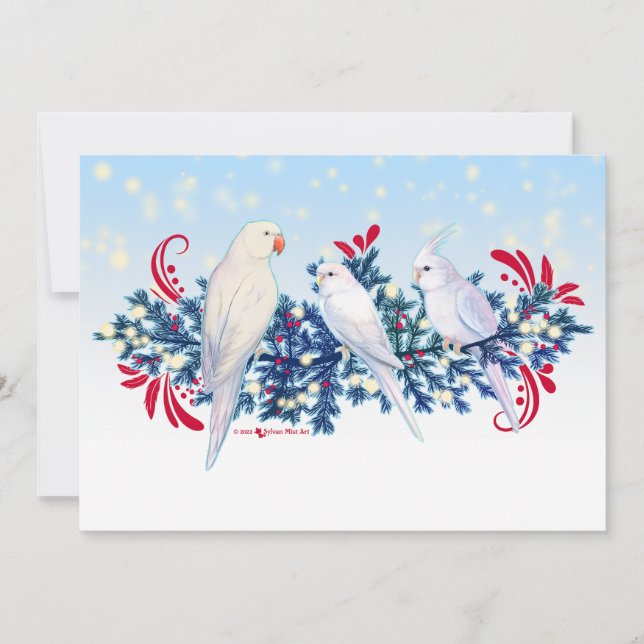 Weißweiße Weihnachtsfeiertage Feiertagskarte (Vorderseite)