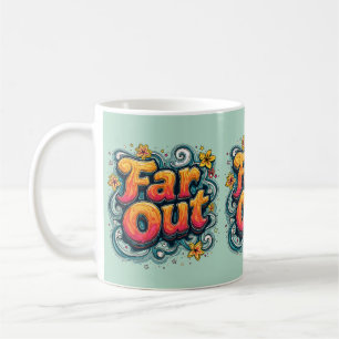 Weit entfernt Retro 70er psychedelische Groovy Hip Kaffeetasse