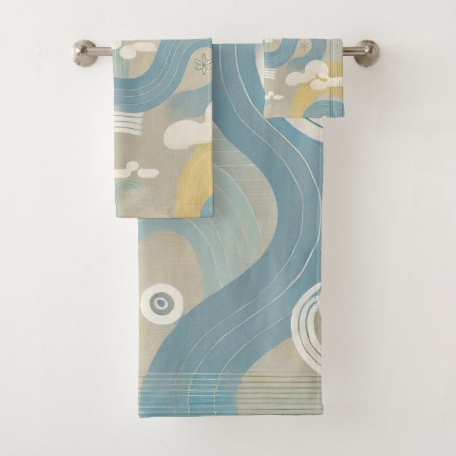 Weit östliches Design Badhandtuch Set (Insitu)