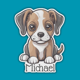 Weite Mit Augen Welpen-Dog-Monogramm wasserdicht Aufkleber