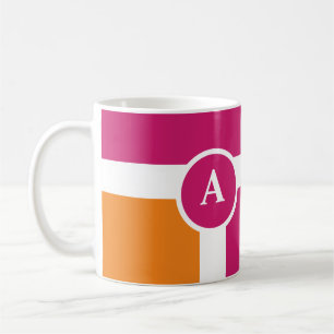 Weite Streifen mit einfachem Monogramm Kaffeetasse