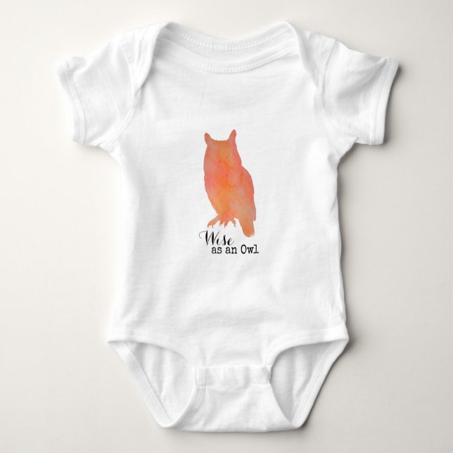 Weite wie eine Owl typografische Wasserfarbe Baby Strampler (Vorderseite)