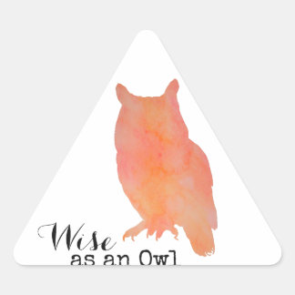 Weite wie eine Owl typografische Wasserfarbe Dreieckiger Aufkleber