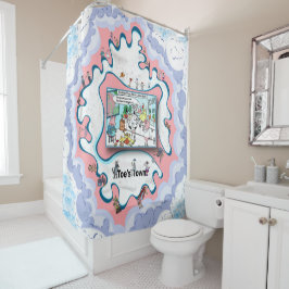 Weiter als Fleisch | Satirischer Humor Duschvorhang