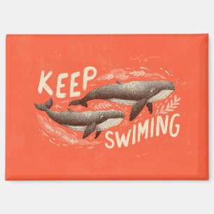 Weiter Schwimmen Wale Magnet