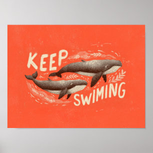 Weiter Schwimmen Wale Poster