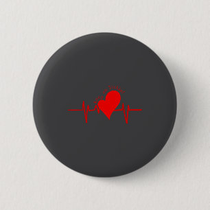 Weiter Ticken! Ekg Herzschlag Kuh Ventil Herz Pati Button