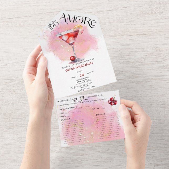 Weitere | Brautparty Aquarell All In One Einladung (Abreißen)