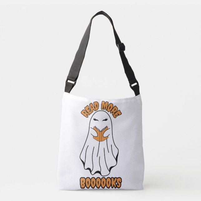 Weitere Bücher Halloween Ghost Orange Tragetaschen Mit Langen Trägern (Vorderseite)