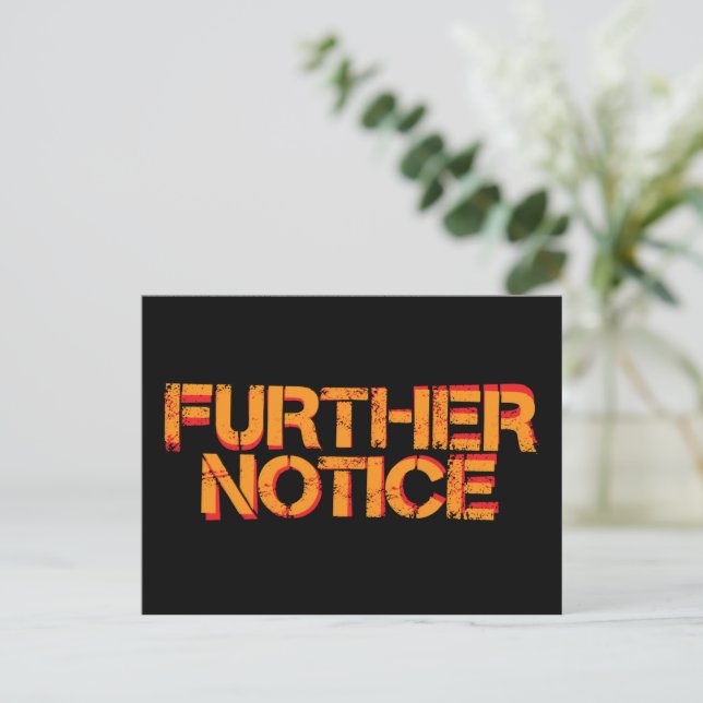 Weitere Hinweis Black BG Postkarte (Stehend Vorderseite)