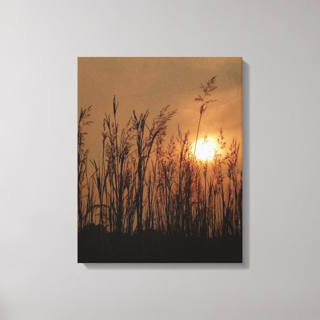 Weizen bei Sonnenuntergang - Vertikal Leinwanddruck (Vorderseite)