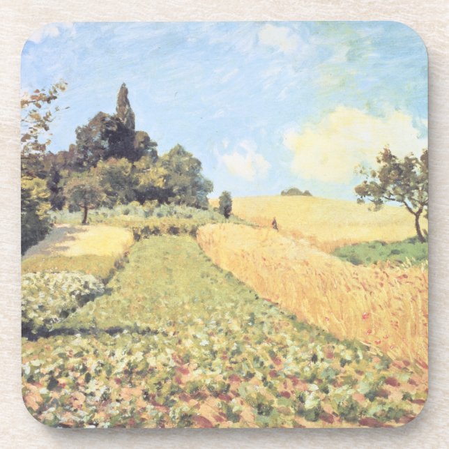 Weizen-Feld Alfred Sisleys | Getränkeuntersetzer (Vorderseite)