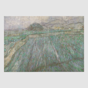 Weizen-Feld im Regen durch Vincent van Gogh Seidenpapier