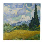 Weizen-Feld mit Zypressen durch Vincent van Gogh Fliese<br><div class="desc">Weizen-Feld mit Zypressen durch Vincent van Gogh (1889)</div>