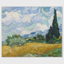 Weizen-Feld mit Zypressen durch Vincent van Gogh