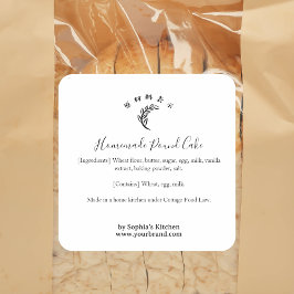 Weizen-Logo Minimalistische Bäckerei-Zutatenetiket Quadratischer Aufkleber
