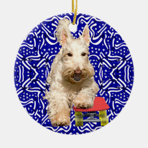 Weizen Scottie Skateboard-Ornament Keramik Ornament