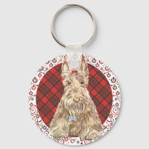 Weizen Scottie Tartan Schlüsselanhänger