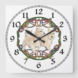 Weizen Scottish Terrier Uhr