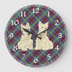 Weizen Scottish Terrier Uhr
