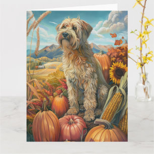 Weizen-Terrier-Hund Herbsternte Erntedankfest Karte