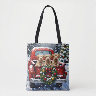Weizen-Terrier-Weihnachten-Rotes-Lieferwagen-Weihn Tasche