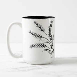 Weizenähren-Tasse – Rustikale Farmhouse-Kaffeetass Zweifarbige Tasse