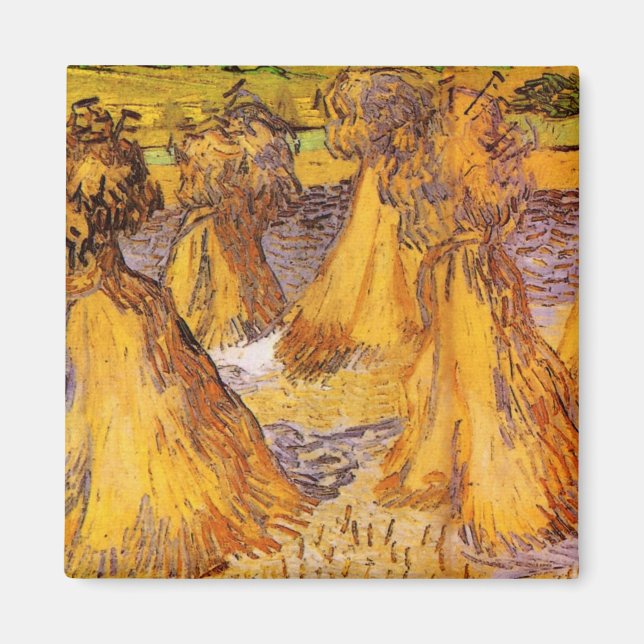 Weizenblätter von Vincent van Gogh Magnet (Vorne)
