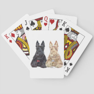 Weizenfarbene und schwarze Scottie-Hunde Spielkarten