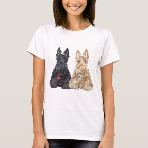 Weizenfarbene und schwarze Scottie-Hunde T-Shirt
