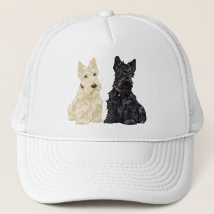 Weizenfarbene und schwarze Scottish Terrier Truckerkappe