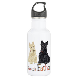 Weizenfarbene und schwarze Scottish-Terrier-Väter Trinkflasche