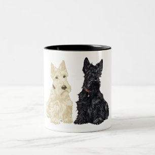 Weizenfarbene und schwarze Scottish Terrier Zweifarbige Tasse