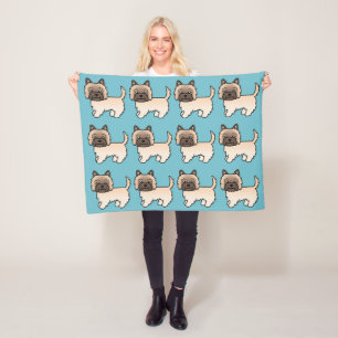 Weizenfarbener Cairn Terrier Cartoon Hund Fleecedecke