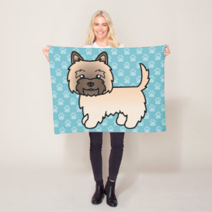 Weizenfarbener Cairn Terrier Cartoon Hund Fleecedecke