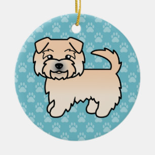 Weizenfarbener Norfolk-Terrier Cartoon-Hundekunstw Keramik Ornament