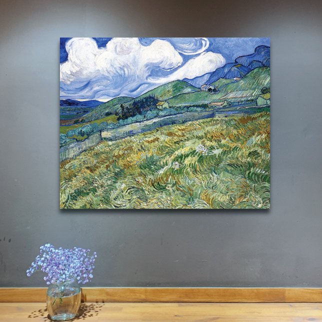 Weizenfeld mit Bergen Vincent van Gogh Leinwanddruck (Von Creator hochgeladen)